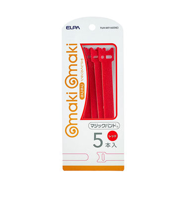 エルパ（ELPA）　makimaki　マジックバンド　レッド　TUHMT150RE　5本入