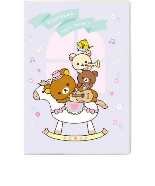 【2025年10月始まり】　サンエックス（San-X）　糸とじ手帳（インデックス）　ウィークリーレフト　B6　ME67403　リラックマ　月曜始まり
