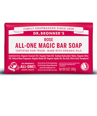 ドクターブロナー（DR.BRONNER’S）　マジックソープバー　ローズ　140g
