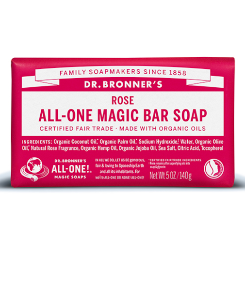 ドクターブロナー（DR.BRONNER’S）　マジックソープバー　ローズ　140g