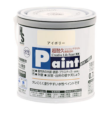 アサヒペン　水性ペイント　0.7L　アイボリー　HS