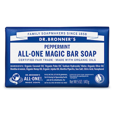ドクターブロナー（DR.BRONNER’S）　マジックソープバー　ペパーミント　140g