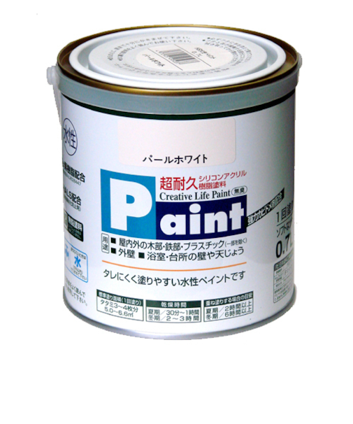 アサヒペン　水性ペイント　0.7L　パールホワイト