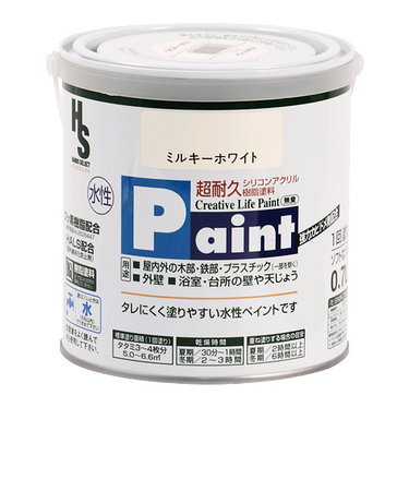 アサヒペン　水性ペイント　0.7L　ミルキーホワイト　HS