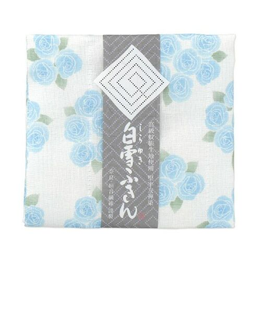白雪　白雪友禅ふきん　薔薇　ブルー