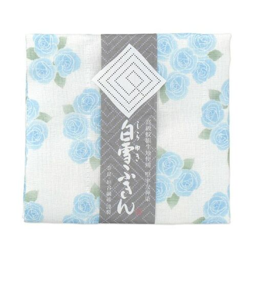 白雪　白雪友禅ふきん　薔薇　ブルー