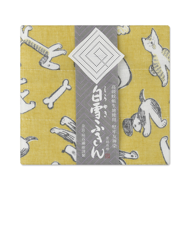 白雪　白雪友禅ふきん　bow　wow　wow　イエロー
