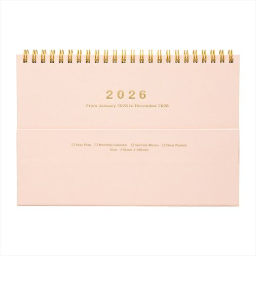 【2026年1月始まり】　マークス（MARK'S）　ノートブックカレンダー　マグネット　マンスリーブロック　26WDR-NB3-PK　ピンク　月曜始まり