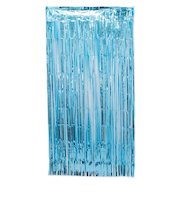mono66　パーティーフリンジカーテン　ライトブルー