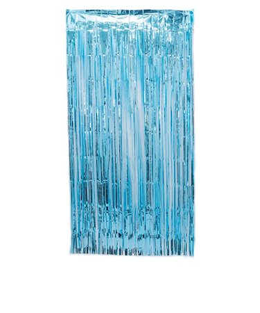 mono66　パーティーフリンジカーテン　ライトブルー