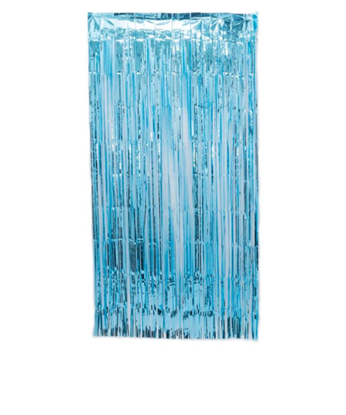 mono66　パーティーフリンジカーテン　ライトブルー