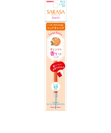 ゼブラ（ZEBRA）　ジェルボールペン替芯　JF-0.5芯　香りつき　P-RJF5-KF-ROR　レッドオレンジ/オレンジの香り【数量限定】