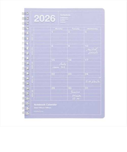 【2026年1月始まり】　マークス（MARK'S）　ノートブックカレンダー　S　縦型　マンスリーブロック　26WDR-NB11-PL　パープル　月曜始まり