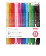 トンボ鉛筆（Tombow）　水性サインペン　プレイカラー2　12色パック　GCB－011