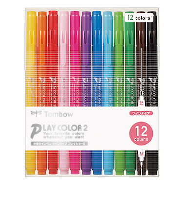 トンボ鉛筆（Tombow）　水性サインペン　プレイカラー2　12色パック　GCB－011