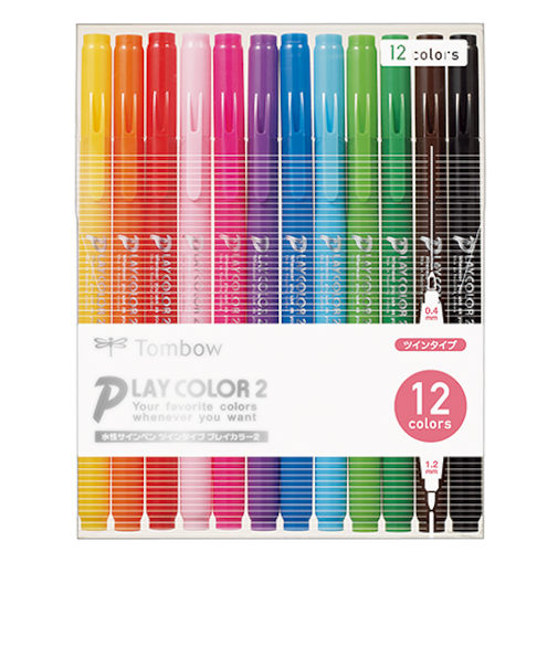 トンボ鉛筆（Tombow）　水性サインペン　プレイカラー2　12色パック　GCB－011