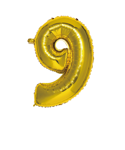 いろは出版　ナンバーバルーン　[9]　SFNG-09　ゴールド