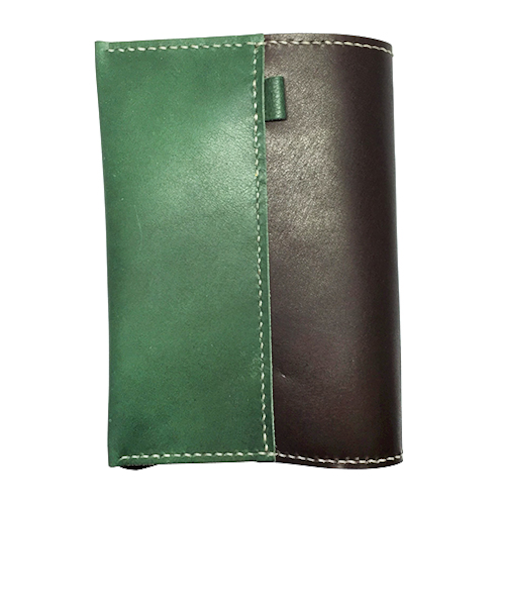 レザークラフトキット　ブックカバー　緑