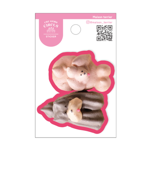 フロンティア　クリエイターズサーカス　ステッカー　メレンゲ犬