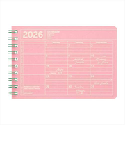 【2026年1月始まり】　マークス（MARK'S）　ノートブックカレンダー　XS　マンスリーブロック　26WDR-NB14-PK　ピンク　月曜始まり