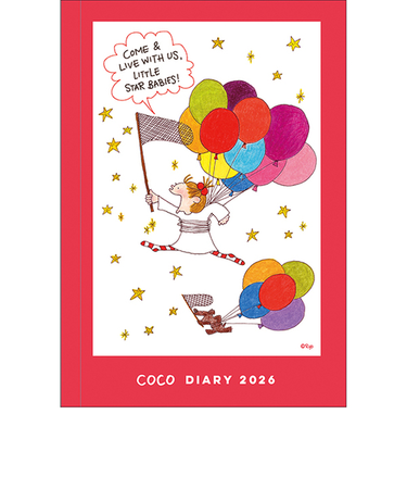 【2026年1月始まり】　グリーティングライフ　ココちゃん/サカモトリョウ　ハードカバー　B6　ウィークリーライト　CD-1370-RY　風船　月曜始まり