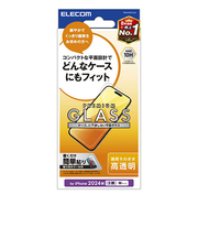 【iPhone16Pro】　エレコム（ELECOM）　ガラスフィルム　高透明　PM-A24CFLGG