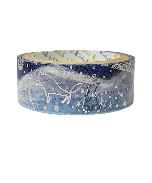 シール堂　宮沢賢治幻燈館　きらぴかマスキングテープ　15mm　ks－dt－10117　水仙月の四日