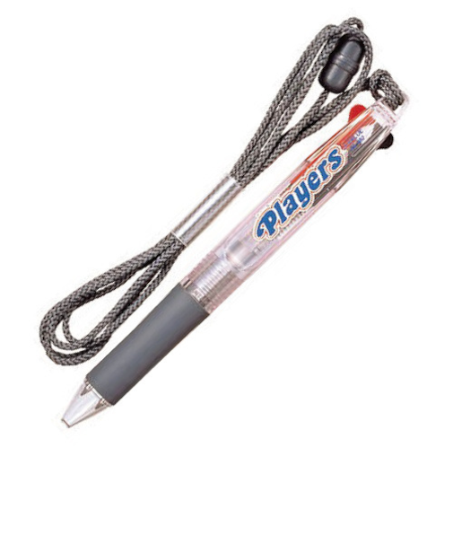 三菱鉛筆　プレイヤーズ　ストラップ付2色ボールペン　SE－382　透明