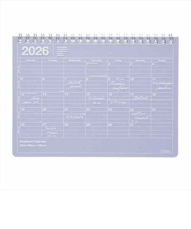 【2026年1月始まり】　マークス（MARK'S）　ノートブックカレンダー　S　マンスリーブロック　26WDR-NB2-PL　パープル　月曜始まり