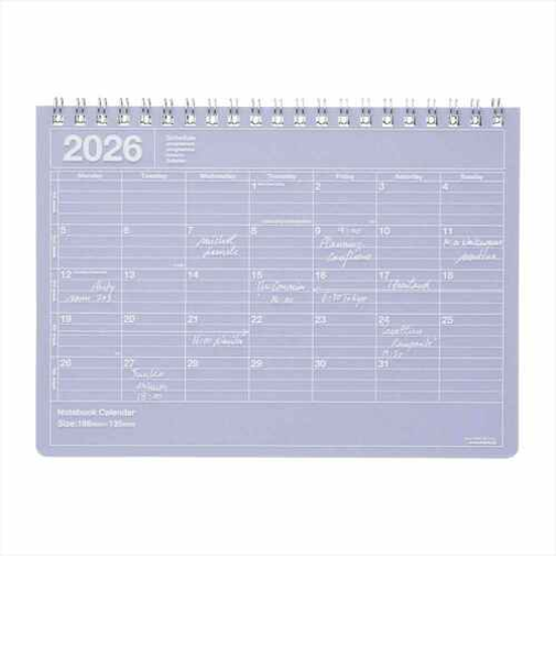 【2026年1月始まり】　マークス（MARK'S）　ノートブックカレンダー　S　マンスリーブロック　26WDR-NB2-PL　パープル　月曜始まり