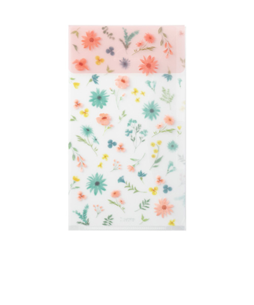 ミドリ（MIDORI）　3ポケホルダーA5スリムフラップ　35466　花