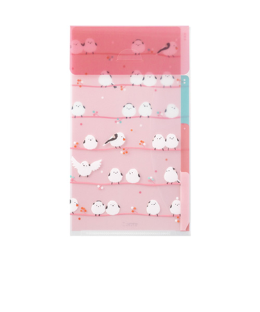 ミドリ（MIDORI）　3ポケホルダA5フラップ　35462　シマエナガ