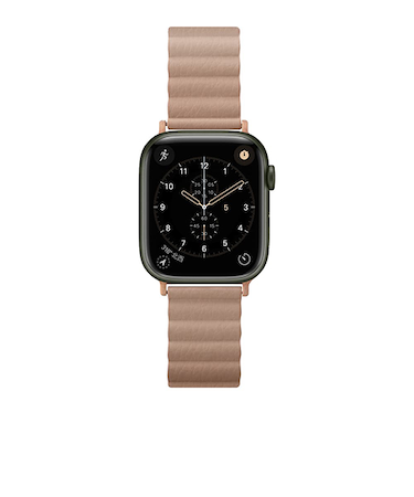 ピージーエー（PGA）　AppleWatch　49／46／45／44／42mm用　PUレザーマグネットバンド　ベージュ