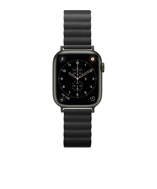 ピージーエー（PGA）　AppleWatch　49／46／45／44／42mm用　PUレザーマグネットバンド　ブラック