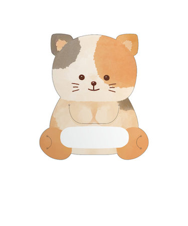ポチ袋につけられるメッセージカード　ねこ　3枚入