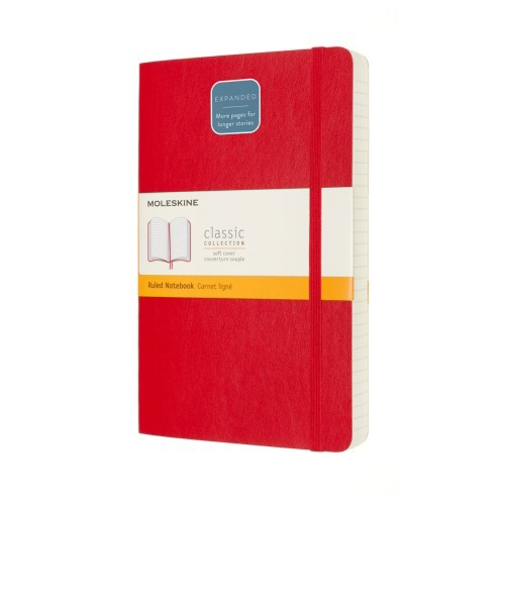 モレスキン（MOLESKINE）　クラシックノートブック　エクスパンデッド　ソフトカバー　横罫　ラージサイズ　レッド