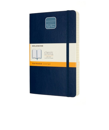 モレスキン（MOLESKINE）　クラシックノートブック　エクスパンデッド　ソフトカバー　横罫　ラージサイズ　ブルー