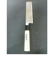 研常　黒プラ柄薄刃包丁　16．5cm