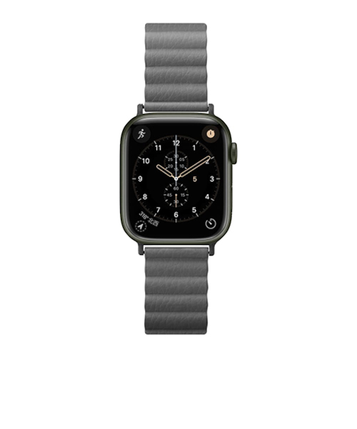 ピージーエー（PGA）　AppleWatch　49／46／45／44／42mm用　PUレザーマグネットバンド　グレー