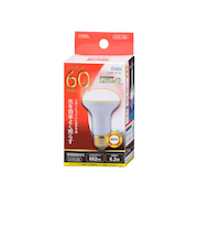 オーム電機　LED電球　　レフランプ形　E26　60W相当　電球色　LDR6L－W　A9