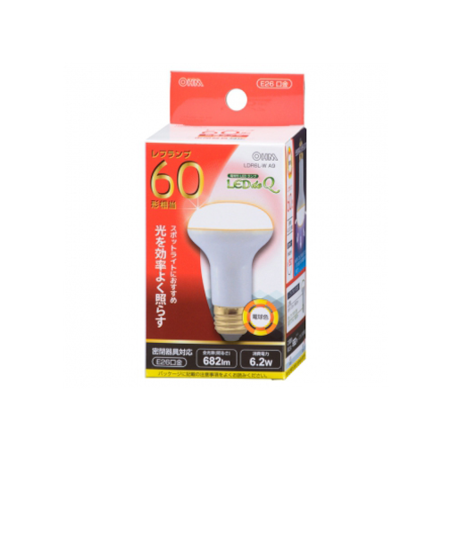 オーム電機　LED電球　　レフランプ形　E26　60W相当　電球色　LDR6L－W　A9