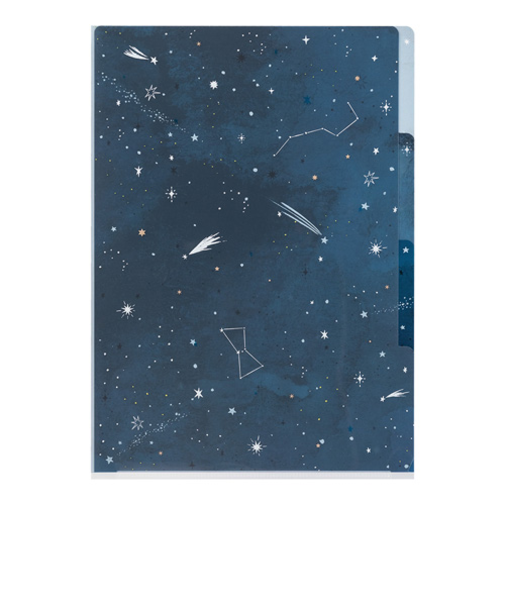 ミドリ（MIDORI）　3ポケットホルダー　A4　35488　星空柄