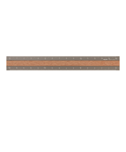 ミドリ（MIDORI）　アルミ＆ウッド定規　15cm　42304　グレー