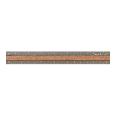 ミドリ（MIDORI）　アルミ＆ウッド定規　15cm　42304　グレー
