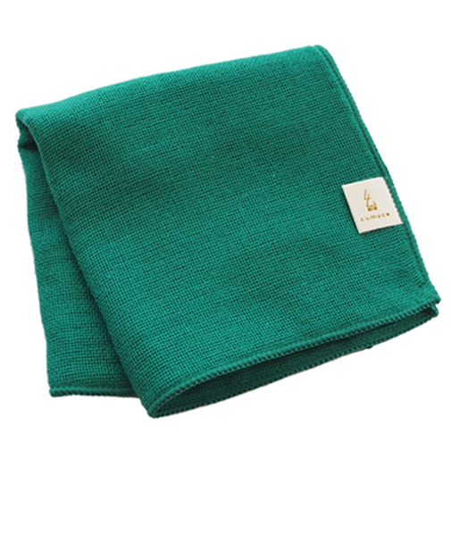 クムコ（cumuco）　和さらし6重織ガーゼハンカチ　Sサイズ　みどり