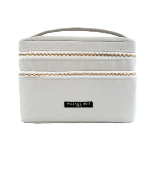 パサージュ・ボワ（Passage　Bois）　エコフォルテ　Wバニティポーチ　グレー／ゴールド