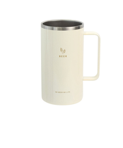 サブヒロモリ　ビア＆サワー　ステンレスサーモジョッキ　550mL　SHI4109－01　アイボリー