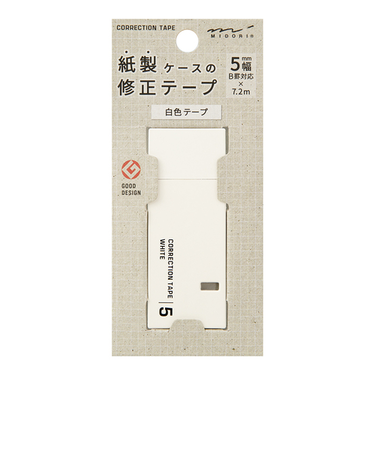 ミドリ（MIDORI）　紙製修正テープ　5mm　35498006　白