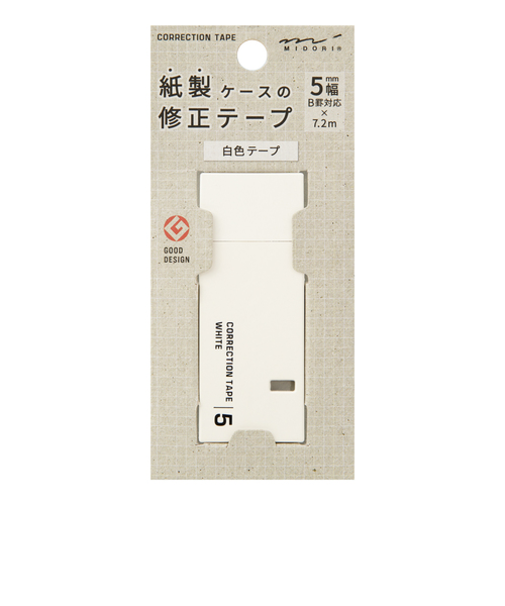 ミドリ（MIDORI）　紙製修正テープ　5mm　35498006　白