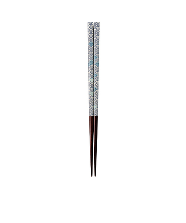 カワイ　箸　和紙レトロ　青海波　23cm　ブルー